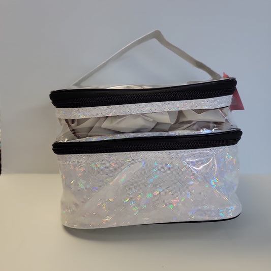 White Holographic Cosmetic Bag